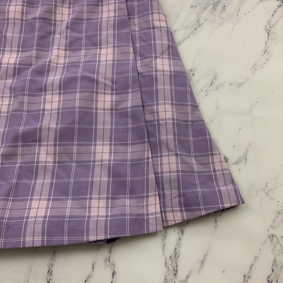 Hot Topic Plaid Mini Skirt Size S Purple Pink Pleated Retro Clueless Short - Picture 3 of 9